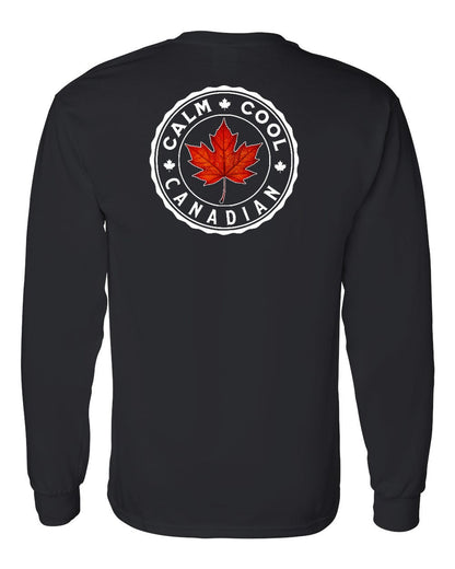 Calm Cool Canadian Leaf Left Chest and Back Long Sleeve