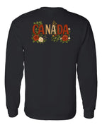 Canada Flowers Left Chest and Back Long Sleeve - Gildan Canada (sewn Internationally) - Unisex