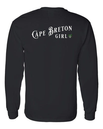 Cape Breton Girl Tartan Left Chest and Back Long Sleeve Tee