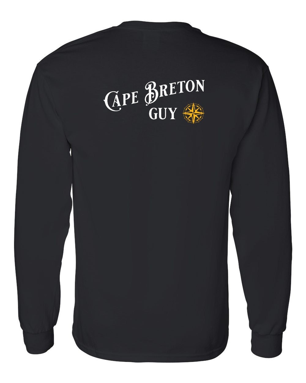Cape Breton Guy yellow Left Chest and Back Long Sleeve Tee