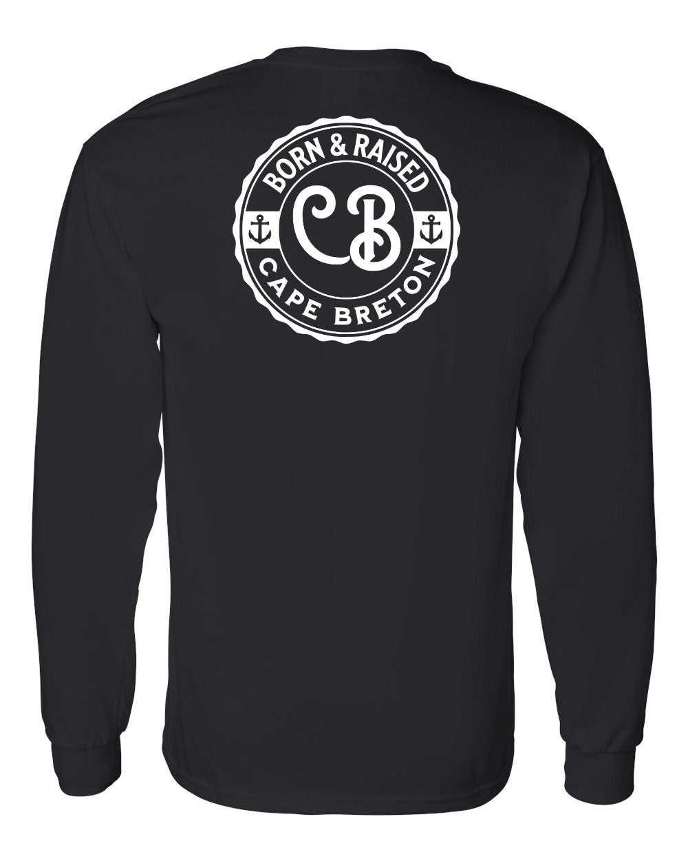 Born & Raised CB Left Chest and Back Long Sleeve Tee - Unisex