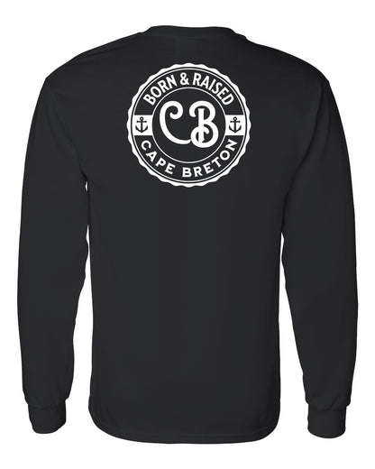 Born & Raised Cape Breton Left Chest and Back Long Sleeve Tee