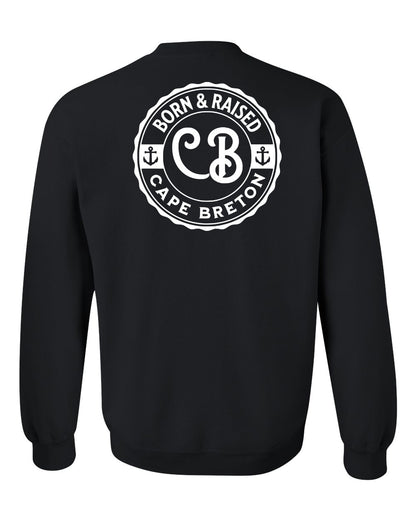 Born & Raised Cape Breton Left Chest and Back Crewneck Sweatshirt