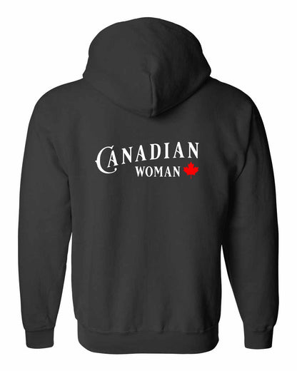 Canadian Woman Left Chest and Back Zip Hoodie - Gildan Canada (sewn Internationally)