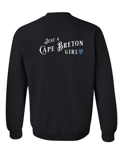 Just a Cape Breton Girl Tartan Left Chest and Back Crewneck Sweatshirt