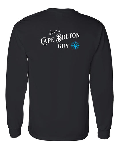 Just a Cape Breton Guy blue Left Chest and Back Long Sleeve Tee