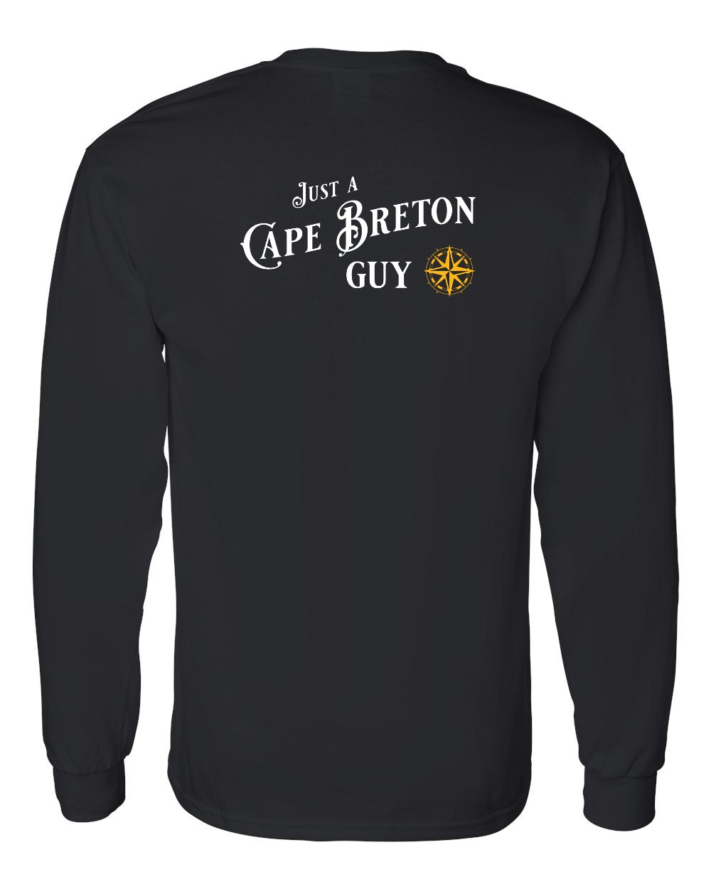 Just a Cape Breton Guy yellow Left Chest and Back Long Sleeve Tee