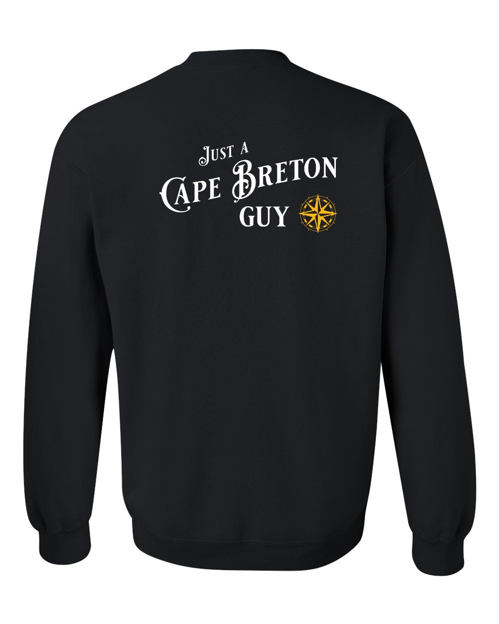 Just a CB Guy Yellow Compass Left Chest and Back Crewneck Sweatshirt - Unisex