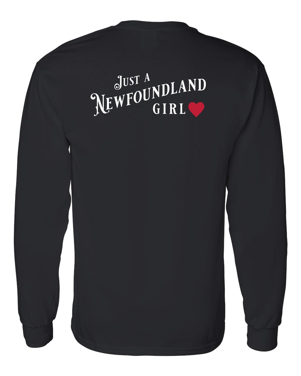 Just a NFLD Girl Left Chest and Back Long Sleeve - Unisex