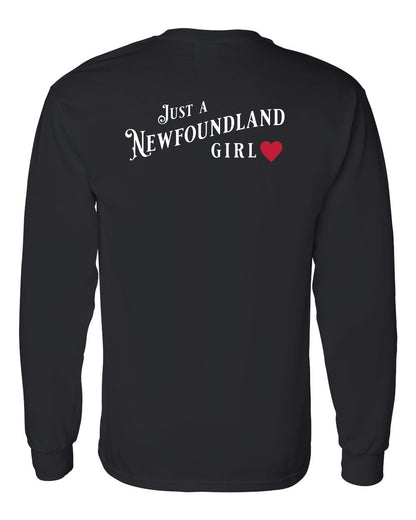 Just a Newfoundland Girl Left Chest and Back Long Sleeve