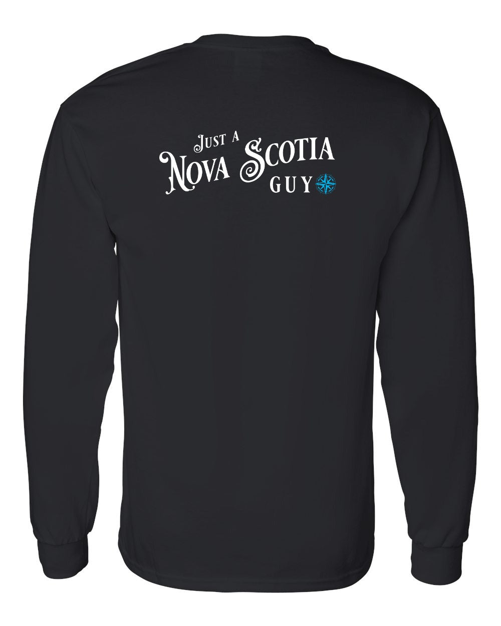 Just a Nova Scotia Guy blue Left Chest and Back Long Sleeve Tee