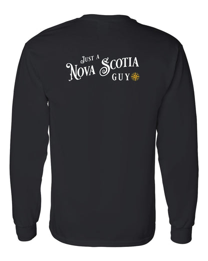 Just a Nova Scotia Guy yellow Left Chest and Back Long Sleeve Tee