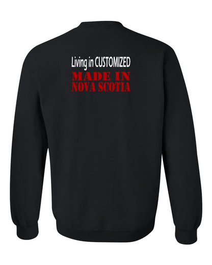 Living in Custom Made in Nova Scotia Left Chest and Back crew-neck