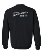 Living the NFLD Life blue Left Chest and Back Crewneck Sweatshirt - Unisex