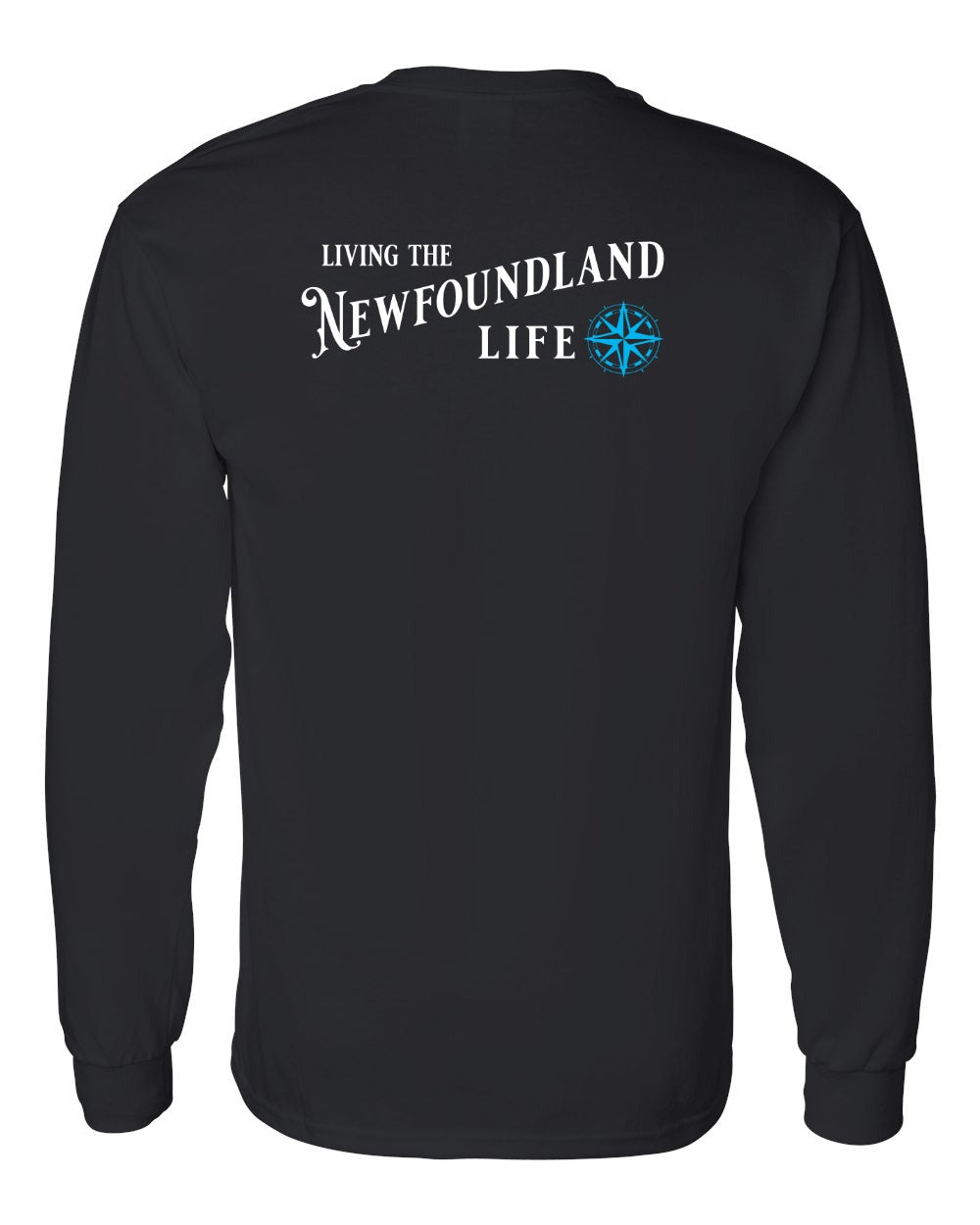 Living the NFLD Life blue Left Chest and Back Long Sleeve - Unisex