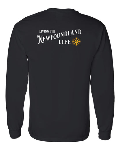 Living the Newfoundland Life yellow Left Chest and Back Long Sleeve