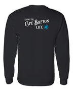 Living the CB Life blue Left Chest and Back Long Sleeve Tee - Unisex
