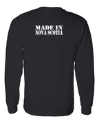 Made In NS ( White Lettering) Left Chest and Back Long Sleeve Tee - Unisex