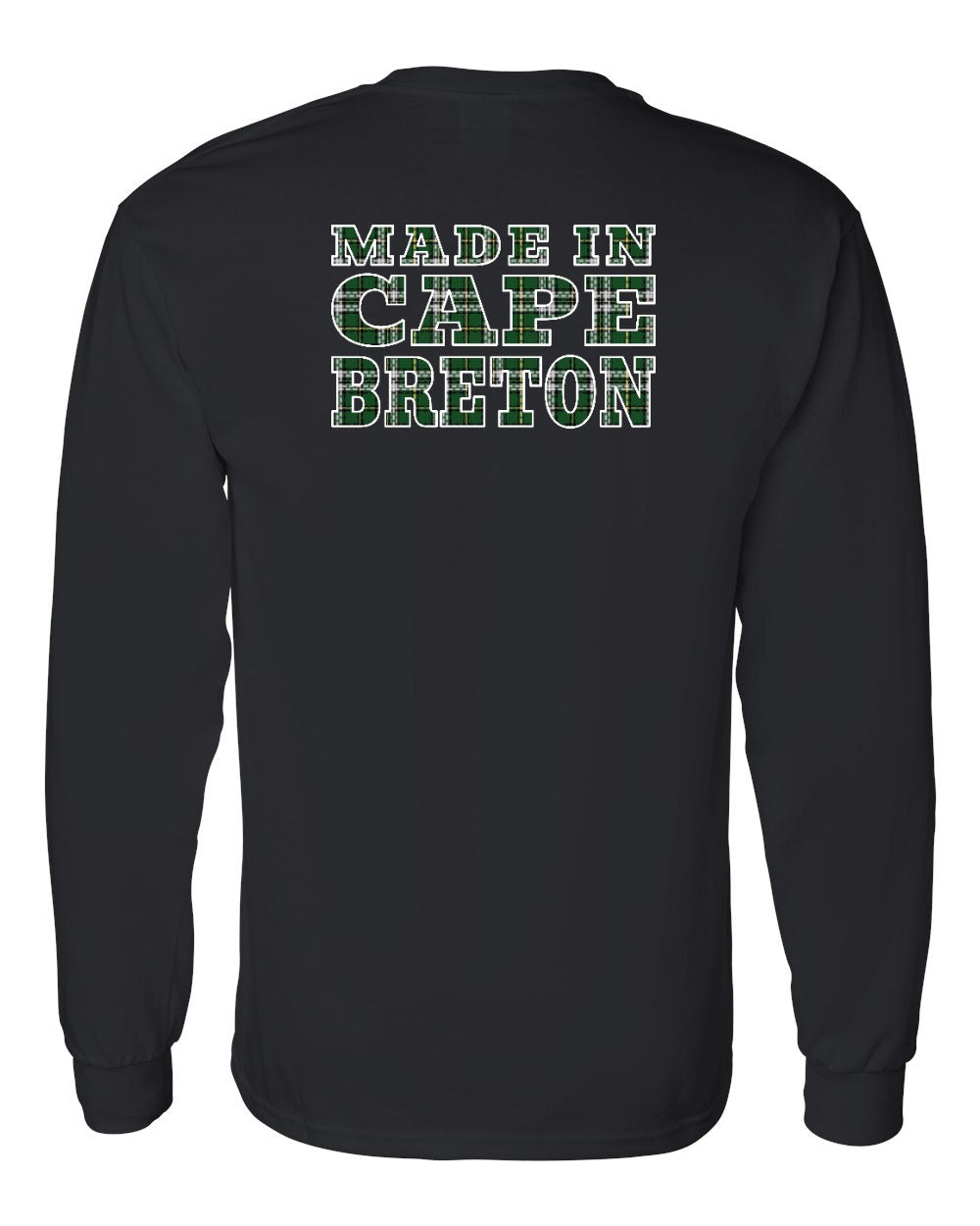 Made In Cape Breton Tartan Left Chest and Back Long Sleeve Tee