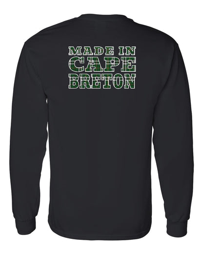 Made In Cape Breton Tartan Left Chest and Back Long Sleeve Tee