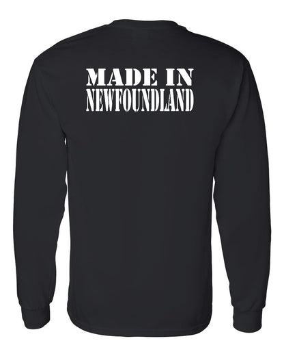 Made In Newfoundland ( White Lettering) Left Chest and Back Long Sleeve