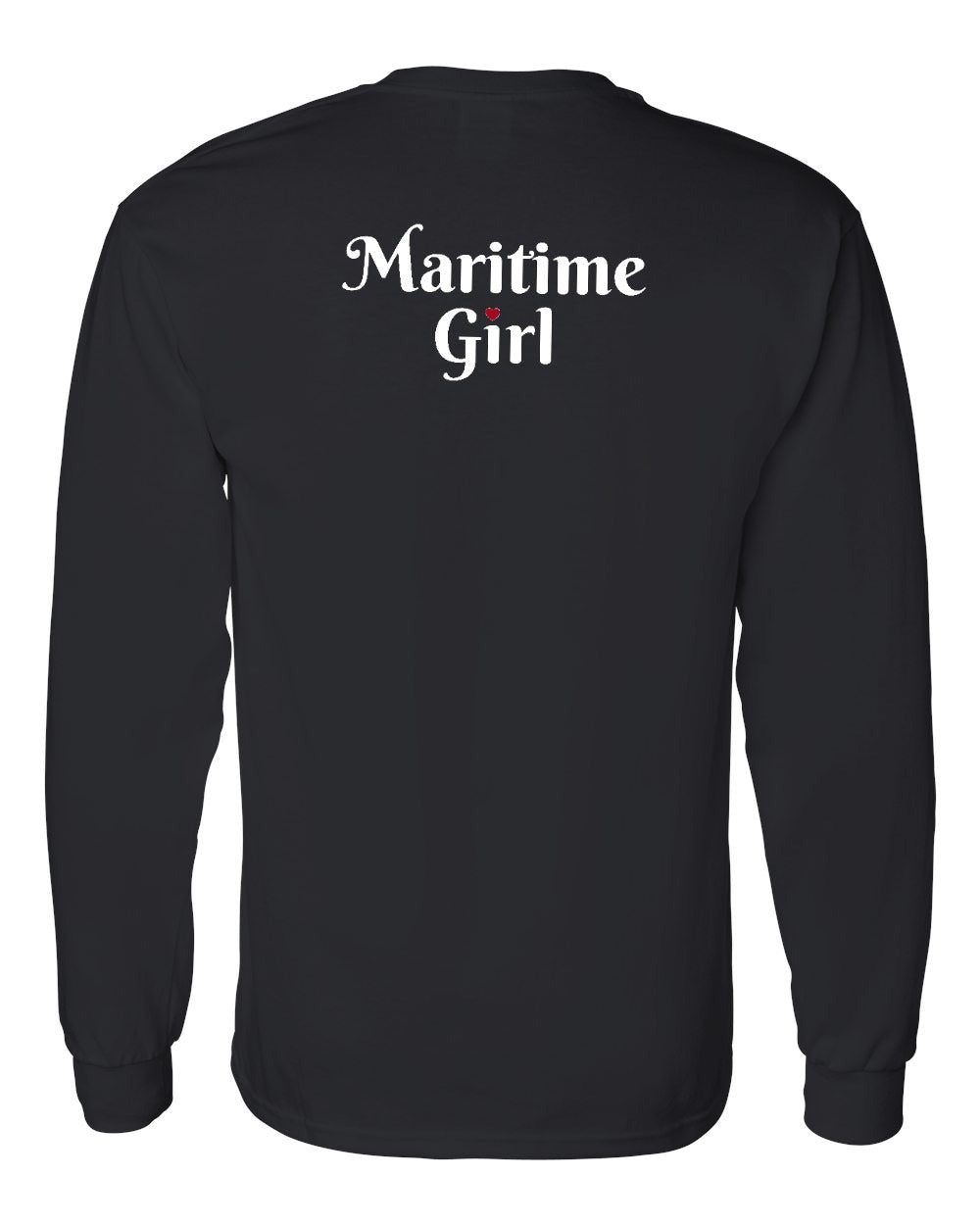 Maritime Girl Heart Dot Left Chest & Back Long Sleeve Tee - Unisex