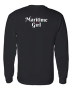 Maritime Girl Heart Dot Left Chest & Back Long Sleeve Tee - Unisex