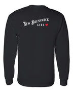 NB Girl Red Heart Left Chest and Back Long Sleeve Tee - Unisex