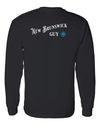 New Brunswick Guy blue Left Chest and Back Long Sleeve Tee