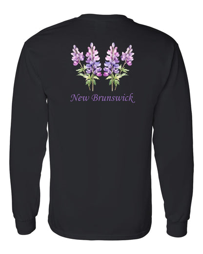 New Brunswick Lupins Left Chest and Back Long Sleeve Tee