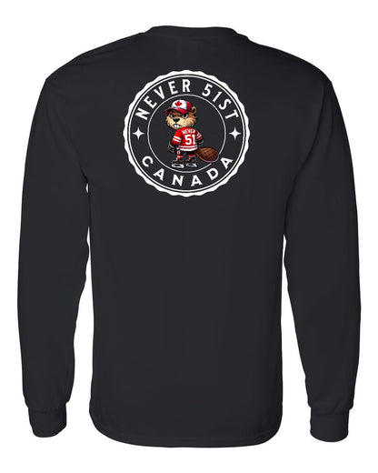 Never 51st Beaver Left Chest and Back Long Sleeve