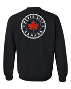 Never 51st Leaf Left Chest and Back Crewneck Sweatshirt - Gildan Canada (sewn Internationally) - Unisex