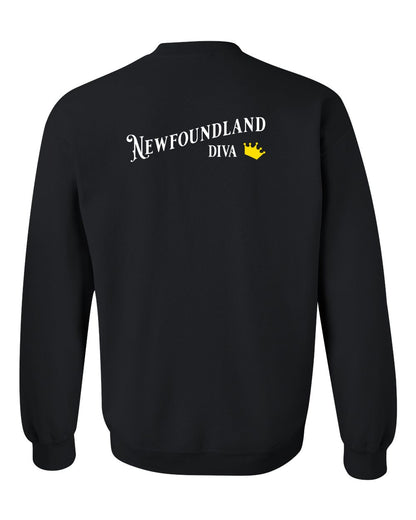 Newfoundland Diva Left Chest and Back Crewneck Sweatshirt