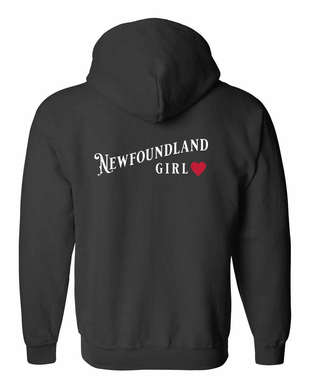 Newfoundland Girl Left Chest and Back Zip Hoodie