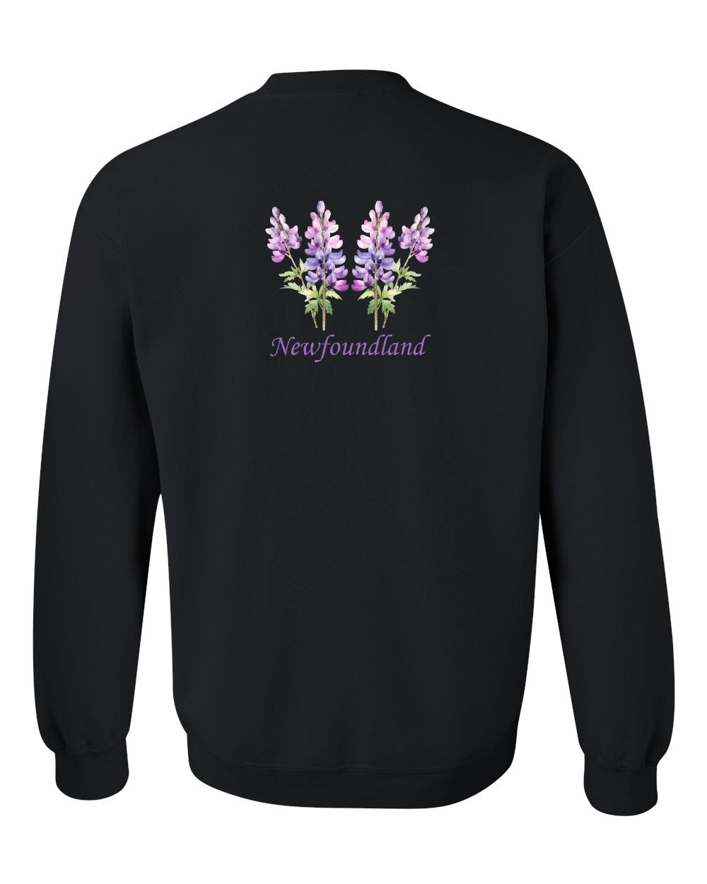 Newfoundland Lupins Left Chest and Back Crewneck Sweatshirt