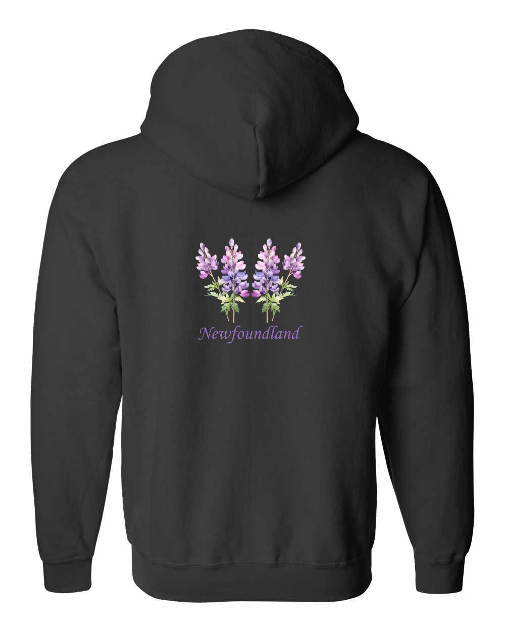 Newfoundland Lupins Left Chest and Back Zip Hoodie