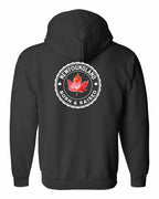 Born and Raised NFLD Left Chest and Back Zip Hoodie - Gildan Canada (sewn Internationally) - Unisex