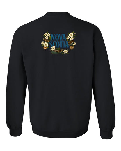 Nova Scotia Flowers Left Chest and Back crew-neck