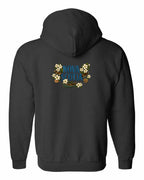 NS Flowers Left Chest and Back Zip Hoodie - Unisex