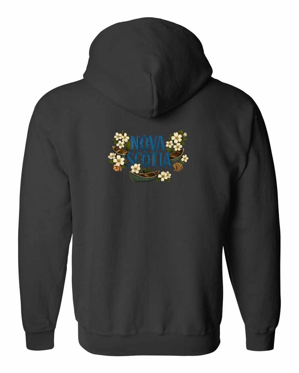 Nova Scotia Flowers Left Chest and Back zip-hoodie