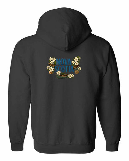 Nova Scotia Flowers Left Chest and Back zip-hoodie