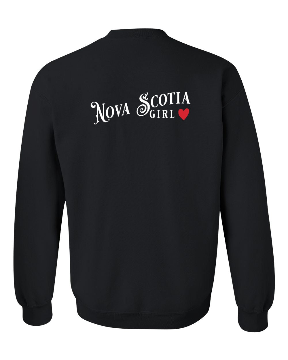Nova Scotia Girl Red Heart Left Chest and Back crew-neck