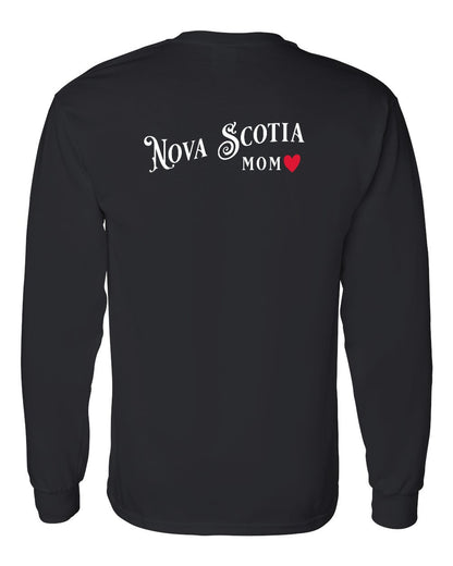 Nova Scotia Mom Left Chest and Back Long Sleeve Tee