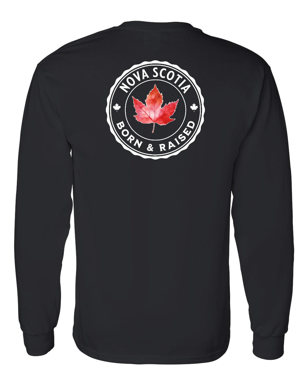 Born and Rasied NS Left Chest and Back Long Sleeve - Gildan Canada (sewn Internationally) - Unisex