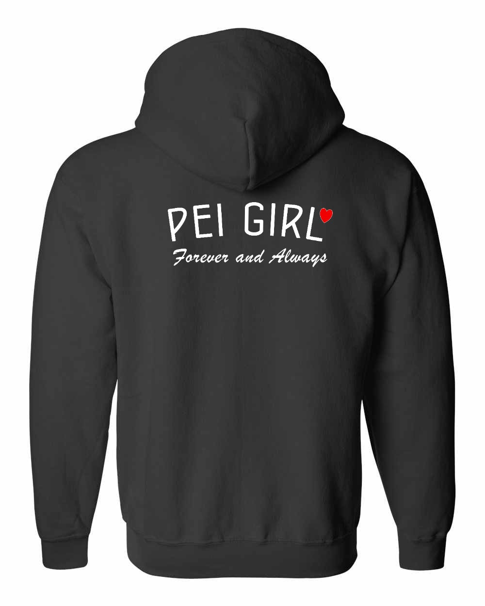 PEI Girl Forever and Always Left Chest & Back Zip Hoodie - Unisex