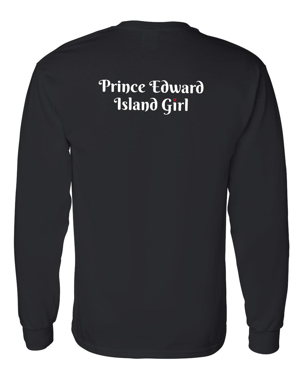 PEI Girl Heart Dot Left Chest & Back Long Sleeve Tee - Unisex