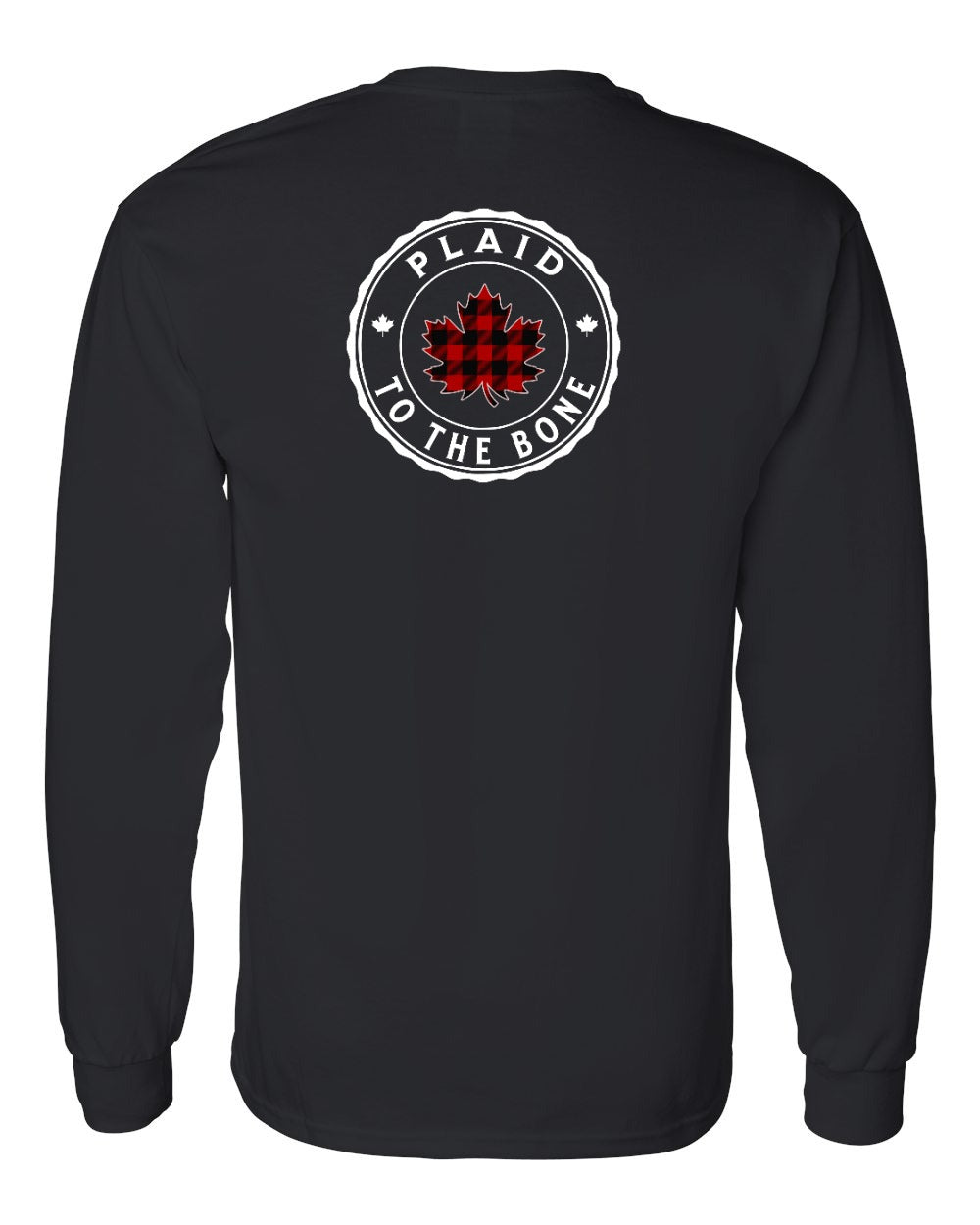Plaid to the Bone Circle Leaf Left Chest and Back Long Sleeve