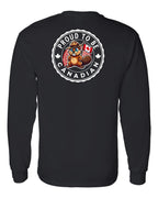 Proud to be Canadian Beaver Left Chest and Back Long Sleeve - Gildan Canada (sewn Internationally) - Unisex