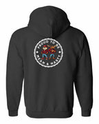 Proud Mean & Nasty Beaver and Moose Left Chest and Back Zip Hoodie - Gildan Canada (sewn Internationally) - Unisex