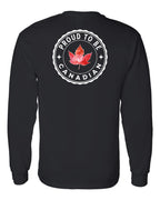 Proud to be Canadian Leaf Left Chest and Back Long Sleeve - Gildan Canada (sewn Internationally) - Unisex